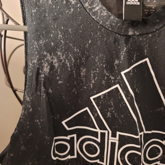 Adidas black and white tank top size medium 12-14 - Picture 2 of 5